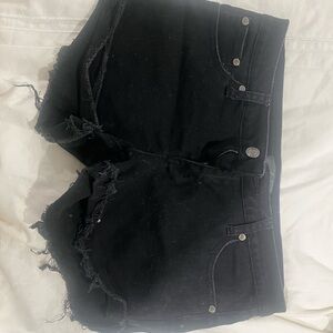 Women's Black Denim Shorts
